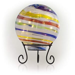 alpine corporation hgy310a-tm gazing globe with led lights, 10 inch tall, multi-color