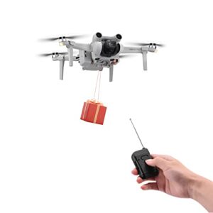 airdrop device for dji mini 3 and mini 3 pro drone accessories payload delivery transport device fishing drone, drop fishing line, wedding scene, search&rescue compatible with dji mini 3 and mini 3 pro drone