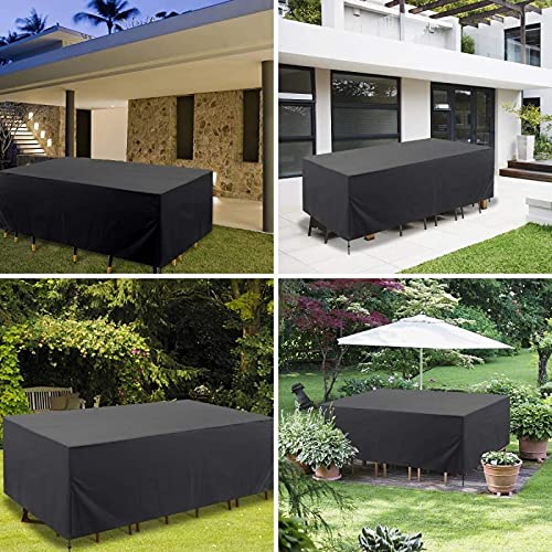 Garden Furniture Set Cover, Oxford Fabric Waterproof Protective Cover for Outdoor Patio Table and Chairs, Rectangular Table Cover-Black 50x50x75cm(LxWxH)