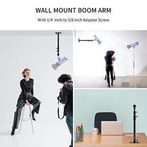 Selens Camera Wall Mount Ring Light Boom Arm, Overhead Light Mounting for Photo Studio Video Ring Light, Strobe Light, Flash, Softbox, Reflector, Max Length 39inch