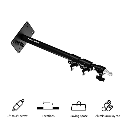 Selens Camera Wall Mount Ring Light Boom Arm, Overhead Light Mounting for Photo Studio Video Ring Light, Strobe Light, Flash, Softbox, Reflector, Max Length 39inch