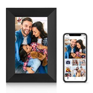 digital picture frame, humblestead 7 inch wifi digital photo frame with 1024 * 600 ips hd touchscreen, effortless one minute setup, share photos and videos instantly from anywhere via app