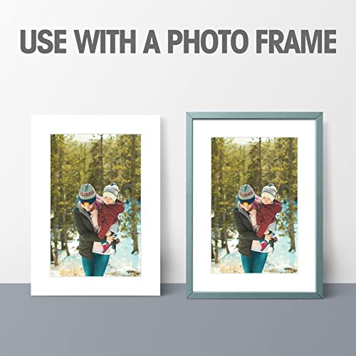 Golden State Art, Pack of 25 White Pre-Cut 5x7 Picture Mat for 4x6 Photo with White Core Bevel Cut Mattes Sets. Includes 25 High Premier Acid Free Bevel Cut Matts & 25 Backing Board & 25 Clear Bags