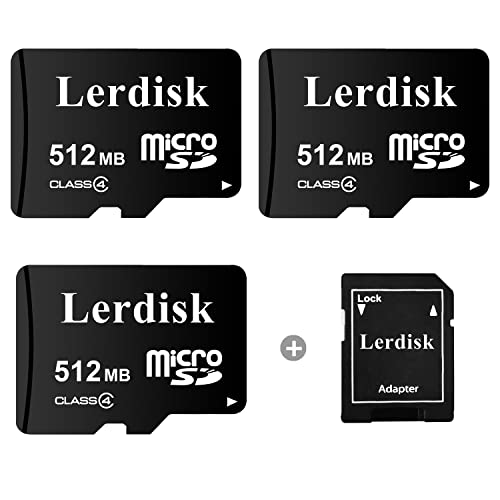 Lerdisk Factory Wholesale 3-Pack Micro SD Card 512MB Class 4 in Bulk Small Capacity 3-Year Warranty Produced by 3C Group Authorized Licencee Special for Small Files Storage or Company Use