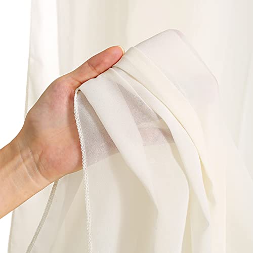 Wedding Arch Fabric Drape Ivory 3 Panels 6 Yards Sheer Backdrop Curtain Chiffon Fabric for Party Ceremony Stage Reception Decorations