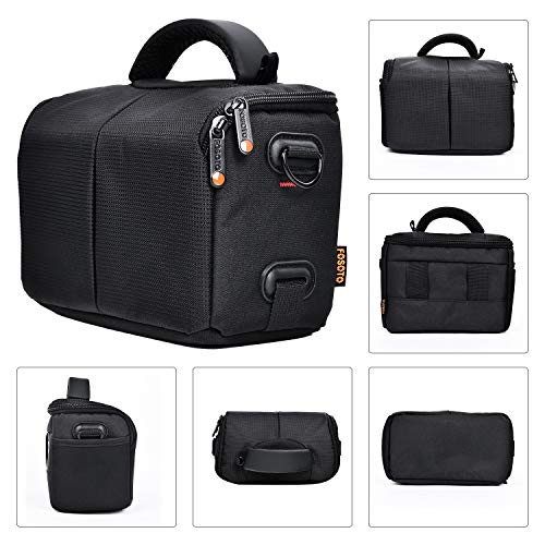 FOSOTO Waterproof Anti-shock Camera Case Bag Compatible for Canon Powershot SX540 SX530 SX60 SX420 HS M5,Nikon Coolpix L340 B500 B700 L330 L840 P610,Panasonic LUMIX FZ80 GX85,Sony a6000 Digital Camera