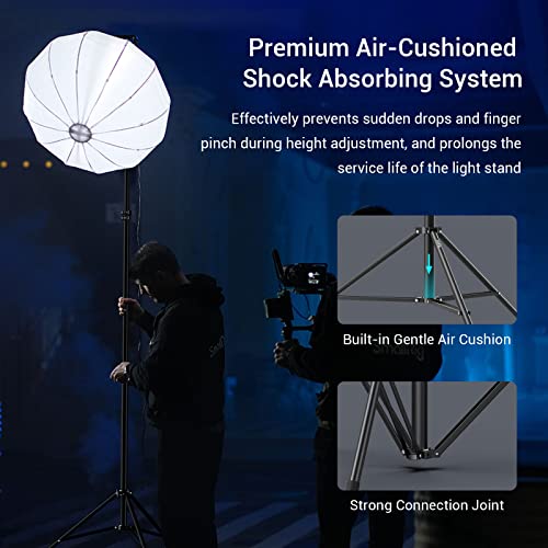 SMALLRIG Photography Light Stand 110"/9.2ft/280cm, Air-Cushioned Aluminum Photo Video Tripod Stand with 1/4" Screw for Softbox, Studio Light, Reflector and Ring Light, Max Load 8kg, RA-S280-3736