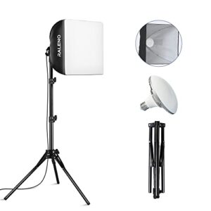raleno softbox lighting kit, 16” x 16” photography studio equipment with 50w / 5500k / 90 cri led bulb, continuous lighting system for video recording and photography shooting