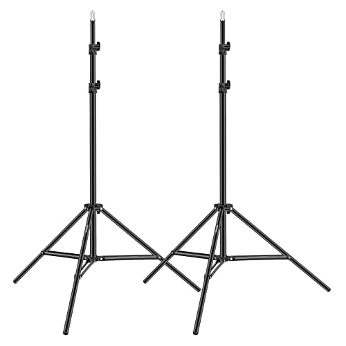 Neewer 6.23 Feet/190CM Aluminum Light Tripod Stands For Studio Kits, Photography Lights, Softboxes(Black,2 Pack)