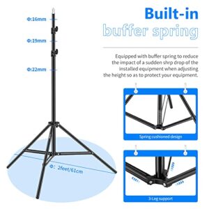 Neewer 6.23 Feet/190CM Aluminum Light Tripod Stands For Studio Kits, Photography Lights, Softboxes(Black,2 Pack)