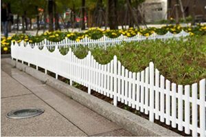 jumbl decorative 8 piece white picket garden fence border