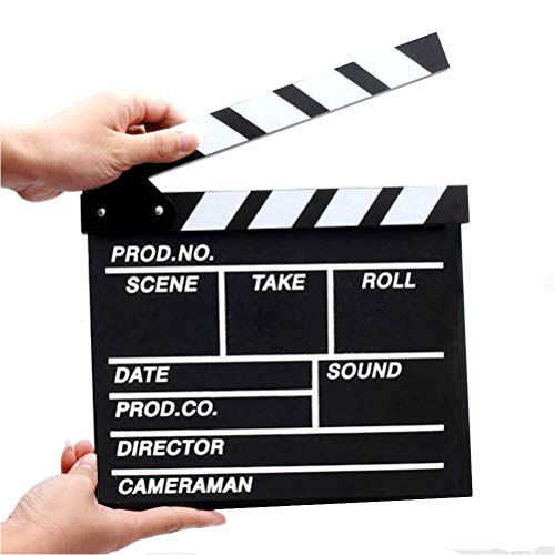 BERON Professional Vintage TV Movie Film Clap Board Slate Cut Prop Director Clapper -Black