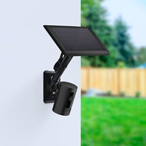Holicfun 2-in-1 Security Camera and Solar Panel Wall Mount for Ring, Eufy, Arlo, Reolink Solar Panels and Cams (Black)
