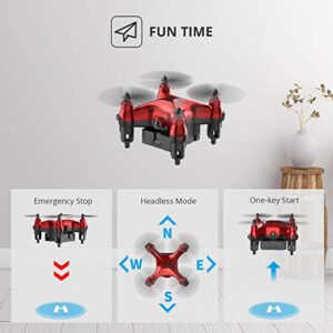 Holyton HT02 Mini Drone for Kids Beginners, Easy Pocket RC Quadcopter with Altitude Hold, 3D Flips, 3 Speed Modes, 3 Batteries, Headless Mode, Protection Guards and Emergency Stop, Gift for Boys Girls