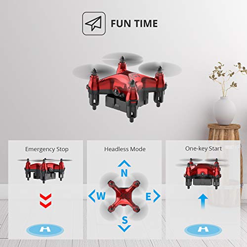 Holyton HT02 Mini Drone for Kids Beginners, Easy Pocket RC Quadcopter with Altitude Hold, 3D Flips, 3 Speed Modes, 3 Batteries, Headless Mode, Protection Guards and Emergency Stop, Gift for Boys Girls