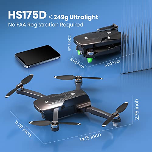 Holy Stone GPS Drone with 4K Camera for Adults, HS175D RC Quadcopter with Auto Return, Follow Me, Brushless Motor, Circle Fly, Waypoint Fly, Altitude Hold, Headless Mode, 46 Mins Long Flight