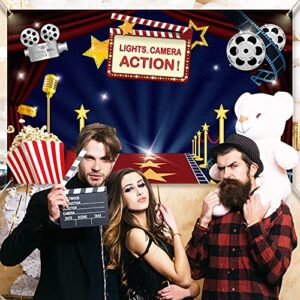 Movie Theme Party Decorations Supplies, Large Fabric Backdrop for Movie Night Birthday Party Event Awards Night Ceremony Photo Photography Booth Background, 72.8 x 43.3 Inch