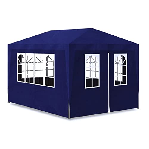 vidaXL Party Tent 10'x13' Blue Outdoor Garden Wedding Patio Gazebo Canopy