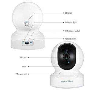 Home Security Camera, Baby Camera,1080P HD wansview Wireless WiFi Camera for Pet/Nanny, Motion Alerts, 2 Way Audio, Night Vision, Compatible with Alexa Echo Show, with TF Card Slot and Cloud