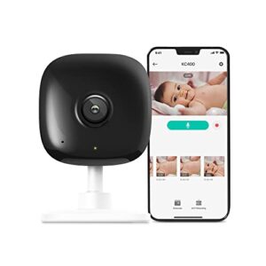 kasa smart 2k qhd indoor security camera, person/baby crying/motion detection, 2-way audio, 30ft. night vision, cloud/sd card storage(up to 256 gb), works with alexa & google home (kc400)