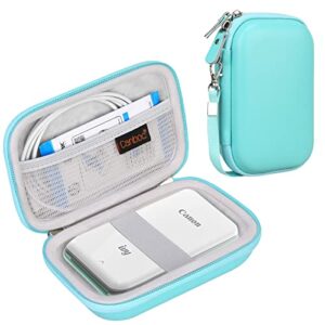 canboc hard case for new canon ivy 2 mini/canon ivy mini/canon ivy cliq+ cliq 2 cliq+2 photo printer mobile wireless bluetooth instant camera printer, mesh bag fit photo paper cable, mint green