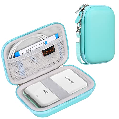 Canboc Hard Case for New Canon Ivy 2 Mini/Canon Ivy Mini/Canon Ivy CLIQ+ CLIQ 2 CLIQ+2 Photo Printer Mobile Wireless Bluetooth Instant Camera Printer, Mesh Bag fit Photo Paper Cable, Mint Green