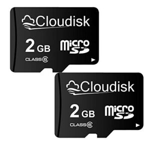 cloudisk 2pack micro sd card 2gb microsd memory card class 6 with sd adapter (2pack 2gb)