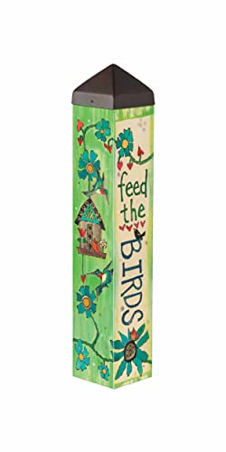 Studio M Birds Will Sing Art Pole Outdoor Decorative Garden Post, Made in USA, 20 Inches Tall