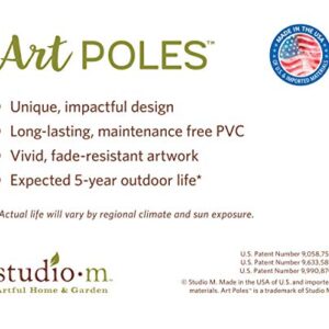 Studio M Birds Will Sing Art Pole Outdoor Decorative Garden Post, Made in USA, 20 Inches Tall