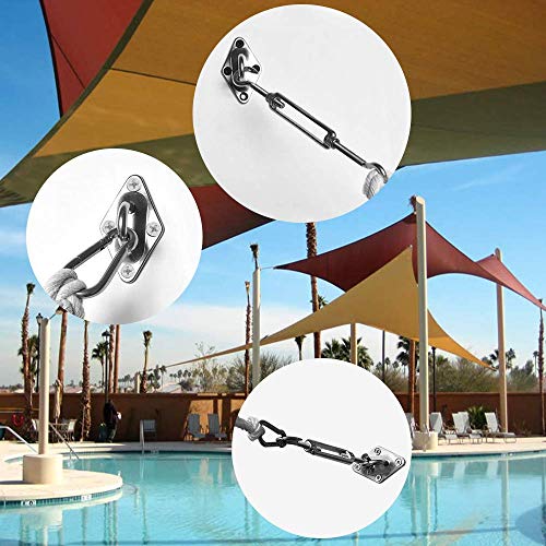 Shade&Beyond Shade Sail Hardware Kit,IETFULL Rectangle and Square Heavy Duty Sun Shade Sails Installation for Patio Lawn and Garden