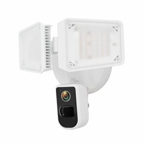NGTeco Outdoor Security Floodlight Camera 4400LM, 1080P HD Color Night Vision 2.4G/5G WiFi Flood Light Camera with Siren, PIR Motion Detection, IP65 Waterproof,Hardwired C7100