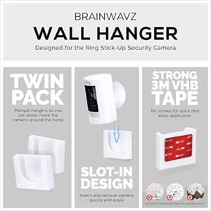 Adhesive Wall Mount for Stick Up Cam (2 Pack) Security Camera (Battery, Wired & Solar Versions) No Hassle Bracket Holder, No Screws, No Mess Install (White) by Brainwavz