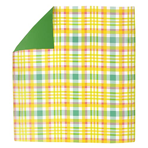 Kate Spade New York Foldable Picnic Blanket, Large Outdoor Blanket Fits Up to 4 Adults, Portable Blanket for Camping or Beach, Garden Plaid