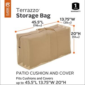 Classic Accessories Terrazzo Water-Resistant 45.5 Inch Patio Cushion and Cover Storage Bag,, Patio Furniture Covers