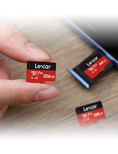 Lexar 64GB Micro SD Card, MicroSDXC Flash Memory Card with Adapter Up to 160MB/s, A2, U3, V30, C10, UHS-I, 4K UHD, Full HD, High Speed TF Card for Phones, Tablets, Drones, Dash Cam Security Camera