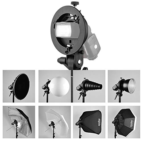 Godox S-Type Bracket Bowens S Mount Holder for Speedlite Flash Snoot Softbox Honeycomb with USB Light