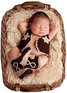 pinbo newborn baby photography prop crochet knitted cowboy vest shoes coffee