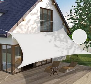 insun 95% sunscreen anti uv water resistance oxford cloth rectangle sun shade sail awning shade for outdoor garden patio party white 6.5’x10′