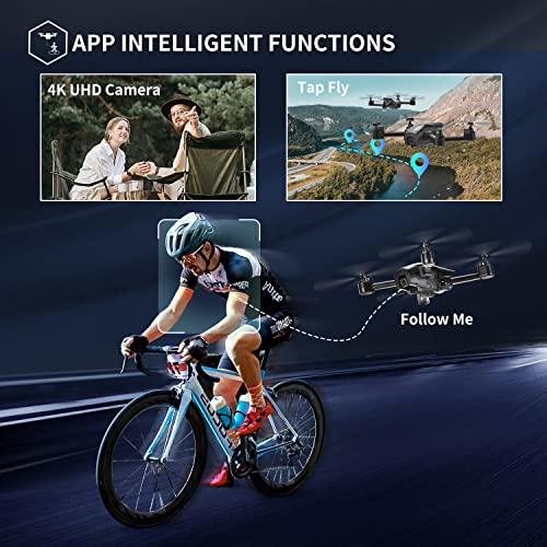 TENSSENX GPS Drone with 4K Camera for Adults, TSRC A6 Foldable RC Quadcopter with Auto Return, Follow Me, Optical Flow, Waypoint Fly, Circle Fly, Headless Mode, Altitude Hold, 46 Mins Flight Time