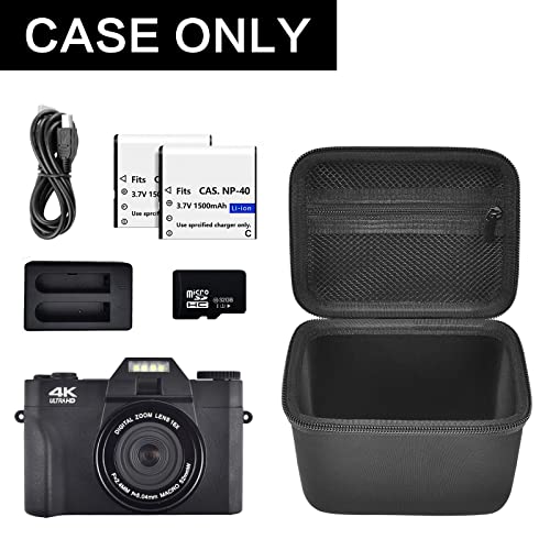 Vlogging Camera Case Compatible with SuperiorTek/for VETEK/for VJIANGER/for OIEXI 4K 48MP Digital Cameras for Youtube. Vlog Camera Carrying Storage for Lens, Cable and Other Accessories (Box Only)