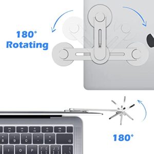 imluckies [Upgrated] Magnetic Laptop Phone Holder, 180° Adjustable Continuity Camera Mount Clip Compatible with Magsafe for iPhone 14 13 12 Series, for iOS 16 & MacBook macOS 13 Ventura, Silver