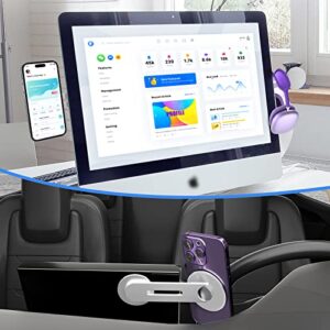 imluckies [Upgrated] Magnetic Laptop Phone Holder, 180° Adjustable Continuity Camera Mount Clip Compatible with Magsafe for iPhone 14 13 12 Series, for iOS 16 & MacBook macOS 13 Ventura, Silver
