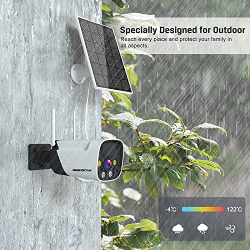 BEENOCAM 3MP 15000mAh Security Cameras Wireless Outdoor Solar Wireless Cameras for Home Security, 3MP 4X Digital Zoom, WiFi Camera IP66, 2-Way Audio, Color Night Vision, Siren Alarm (BW5)