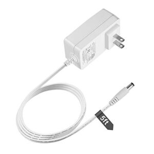 dericam dc 12v 2a power supply adapter, wall charger, 5ft/1.5m power cord, fits dvr/nvr/ip/cctv camera, 5.5×2.1mm size connector, input ac 100-240v, output dc 12v 2a, us plug, white