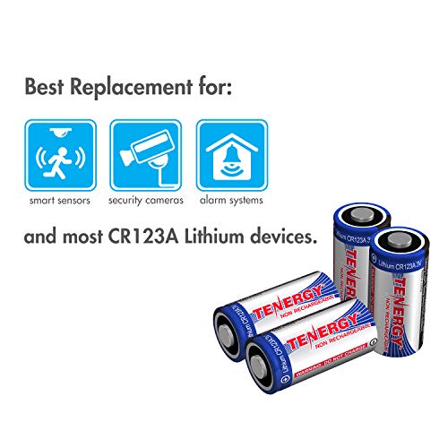 Tenergy 3V CR123A Lithium Battery, High Performance 1500mAh CR123A Cell Batteries PTC Protected for Cameras, Flashlight Replacement CR123A Batteries, 16-Pack (Non-Rechargeable)