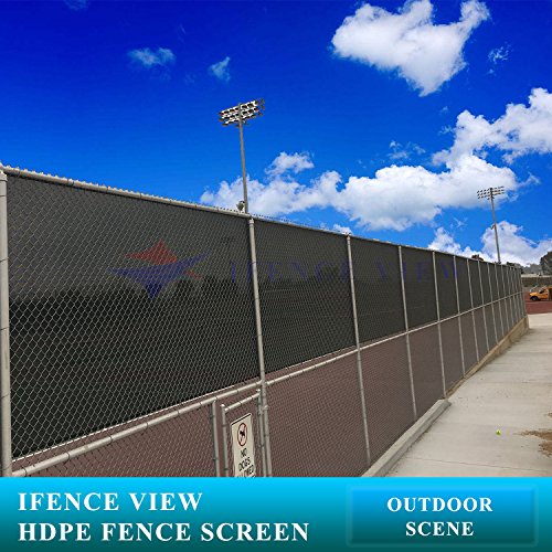 Ifenceview 3' Width 5' - 50' Length Black Shade Cloth Fabric Fence Privacy Screen Panels Mesh Net for Construction Site Yard Driveway Garden Pergolas Gazebos Railing Canopy Awning 180 GSM (3'x5')
