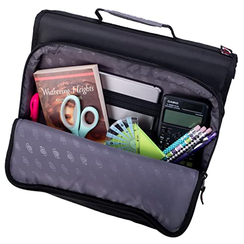 Case-it The Universal Zipper Binder - 2 Inch O-Rings - Padded Pocket That Holds up to 13 Inch Laptop/Tablet - Multiple Pockets - 400 Page Capacity - Comes with Shoulder Strap - Mint Blue LT-007