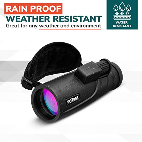 Roxant Falcon Monocular Telescope for Smartphone - 10x42 High Definition BAK4 Prism Focusing Scope - Monoculars for Adults - Includes Monocular, Phone Adapter, Mini Tripod, Case & Lens Cap