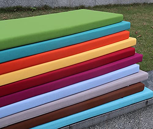 Hruile 2 3 Seater Garden Long Bench Cushion Pad Mat with Fixing Ties, 5cm Thick Bench Seat Cushion Pad, Waterproof Seat Pad for Outdoor Patio Furniture Swing Chair, Blue, 60x30cm