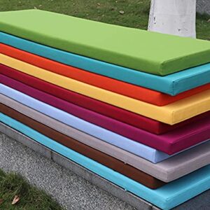 Hruile 2 3 Seater Garden Long Bench Cushion Pad Mat with Fixing Ties, 5cm Thick Bench Seat Cushion Pad, Waterproof Seat Pad for Outdoor Patio Furniture Swing Chair, Blue, 60x30cm